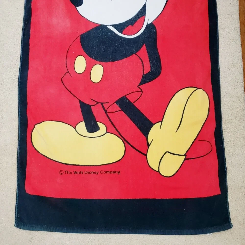 Sherry Mickey Mouse Beach Towel Myrtle Beach The Walt Disney Black Red Vintage